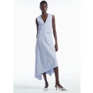 navy blue dress for baby girl COS Asymmetric Gathered Midi Dress main image 1
